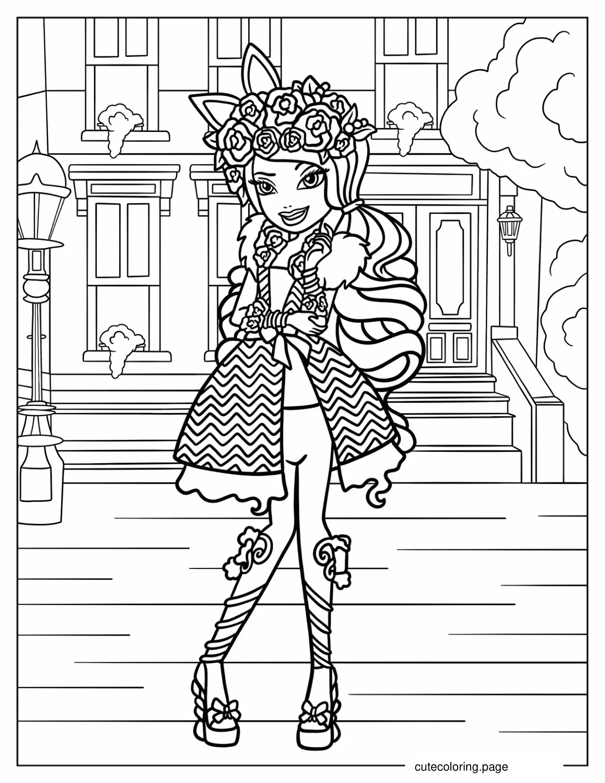 Cute Kitty Cheshire Coloring Page For Kids coloring page