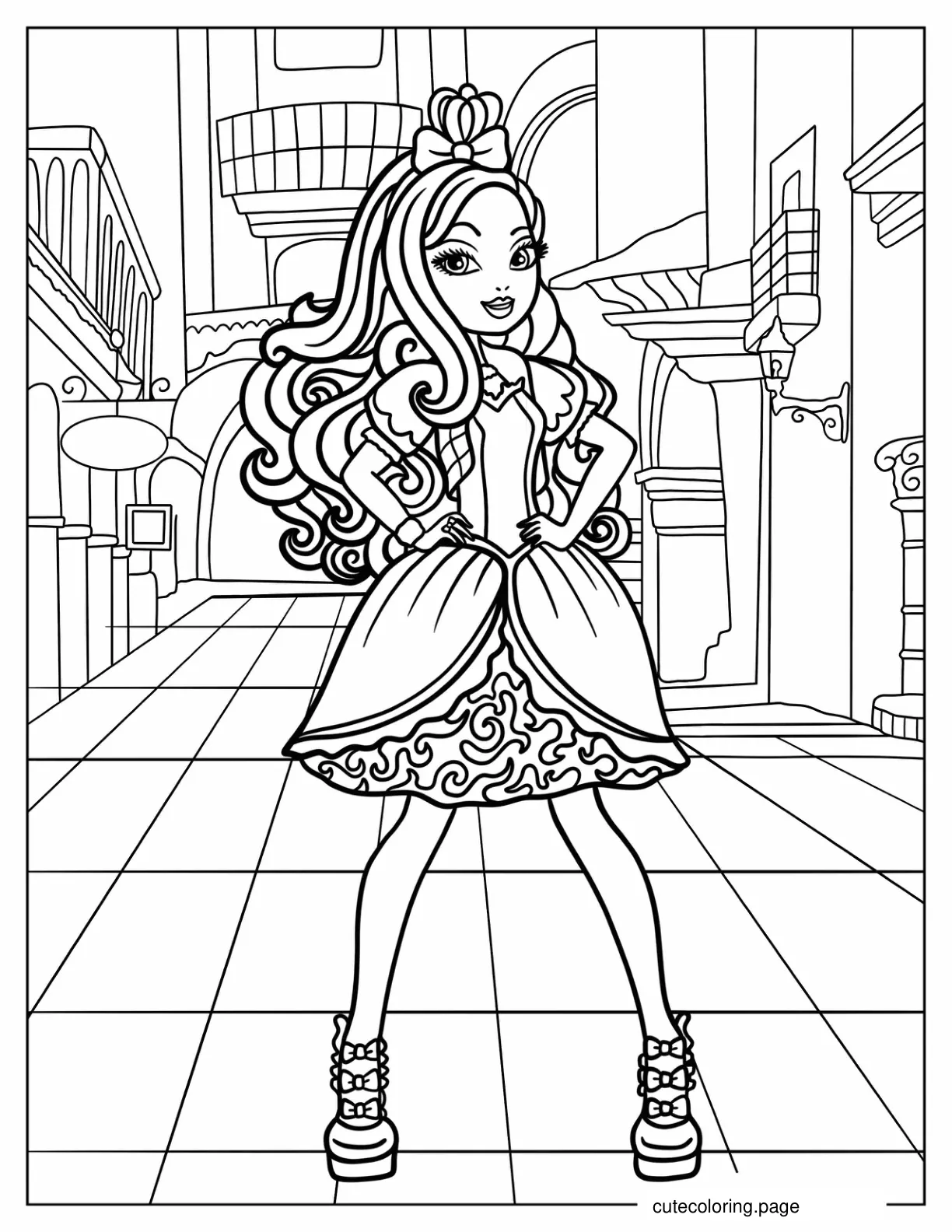 Easy Outline Of Apple White Ever After High Coloring Page coloring page