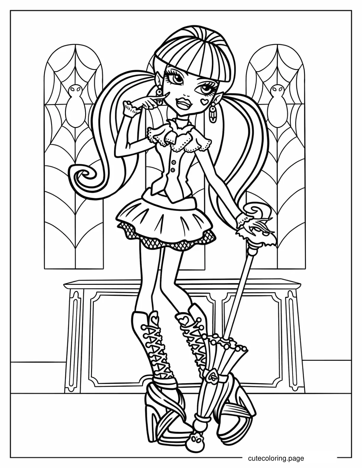 Ever After High Draculaura Coloring Sheet For Kids coloring page