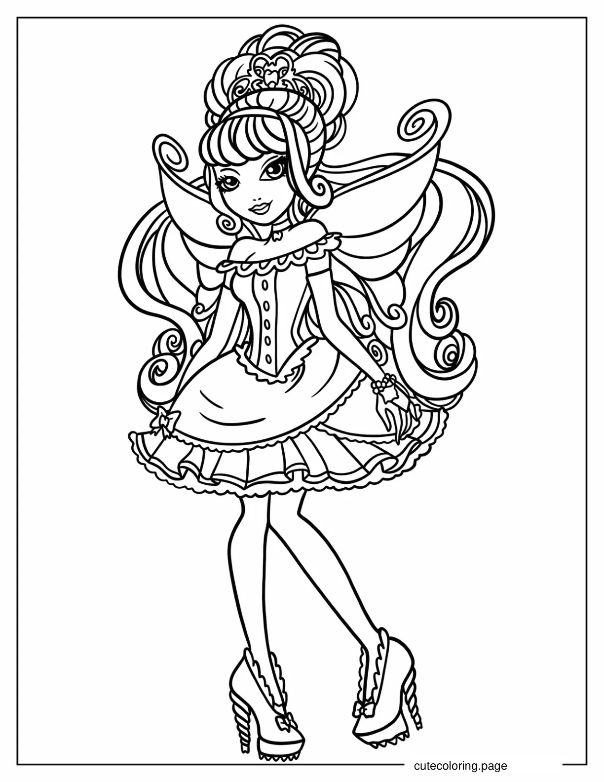 Ever After High Fairy Princess Coloring Sheet For Kids coloring page