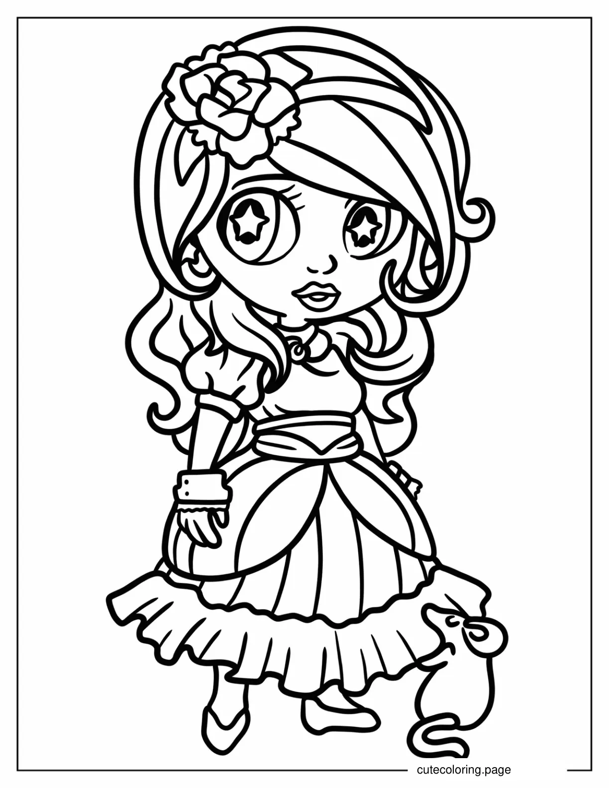 Kawaii Chibi Ever After High Princess Coloring Page For Preschoolers coloring page