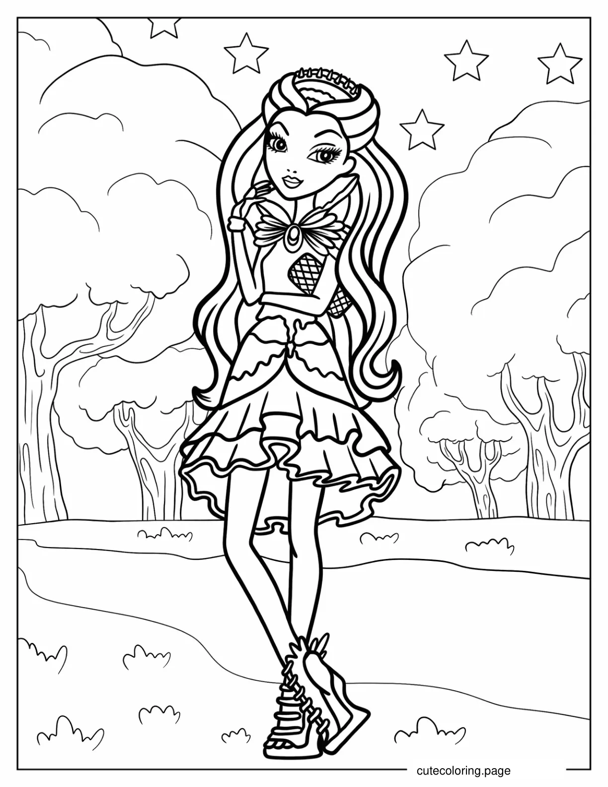 Raven Queen In The Forest Coloring Sheet For Kids coloring page