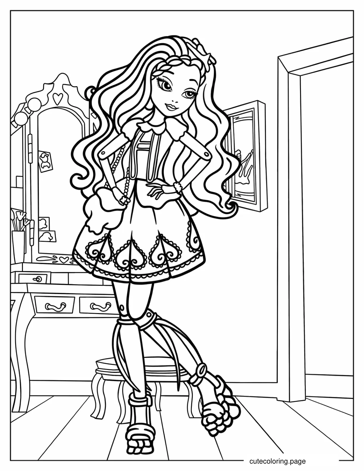 Simple Cedar Wood Outline Ever After High Coloring Page For Kids coloring page