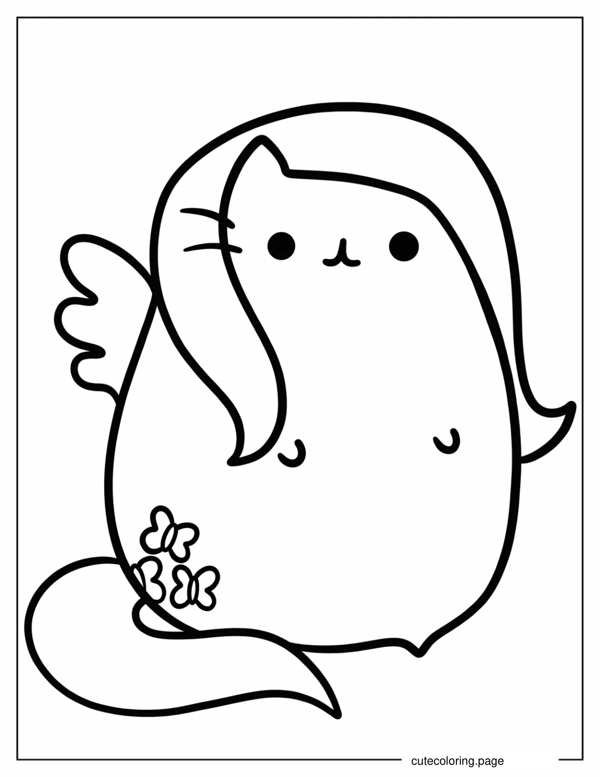 Pusheen As Fluttershy Coloring Page For Preschoolers coloring page