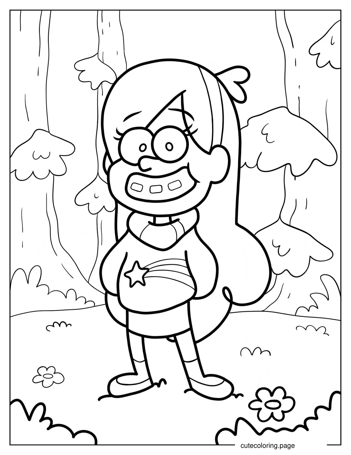 Mabel Pines With A Big Smile Coloring Page coloring page