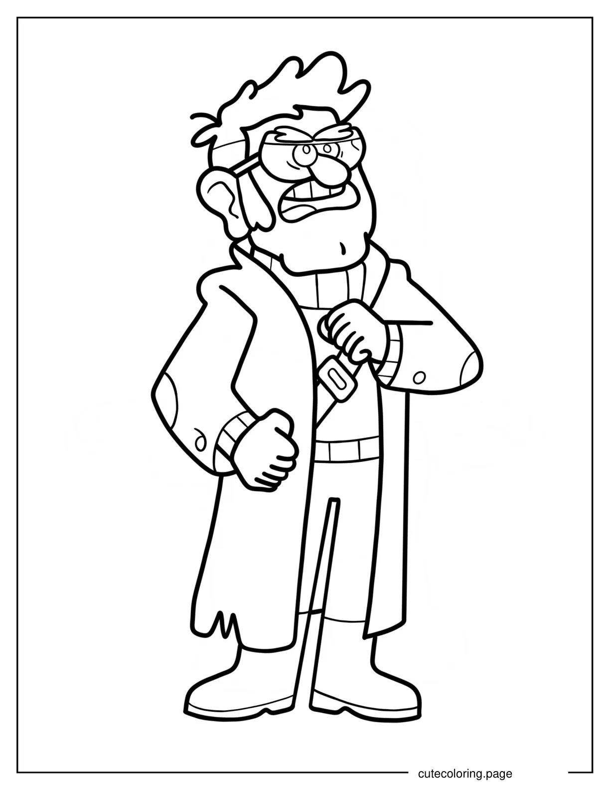 Outline Of Angry Ford Pines Coloring Page coloring page