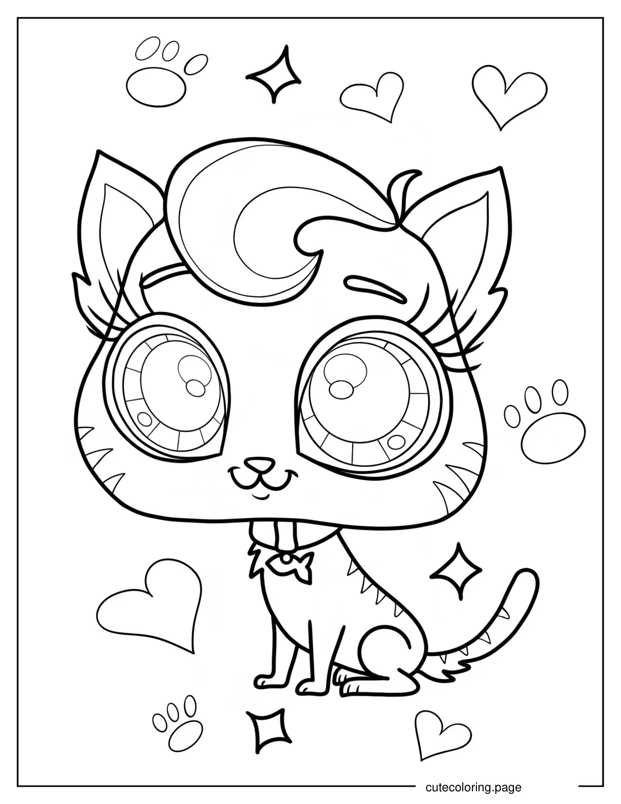 Kawaii Meow Meow Littlest Pet Shop Coloring Page For Preschoolers coloring page