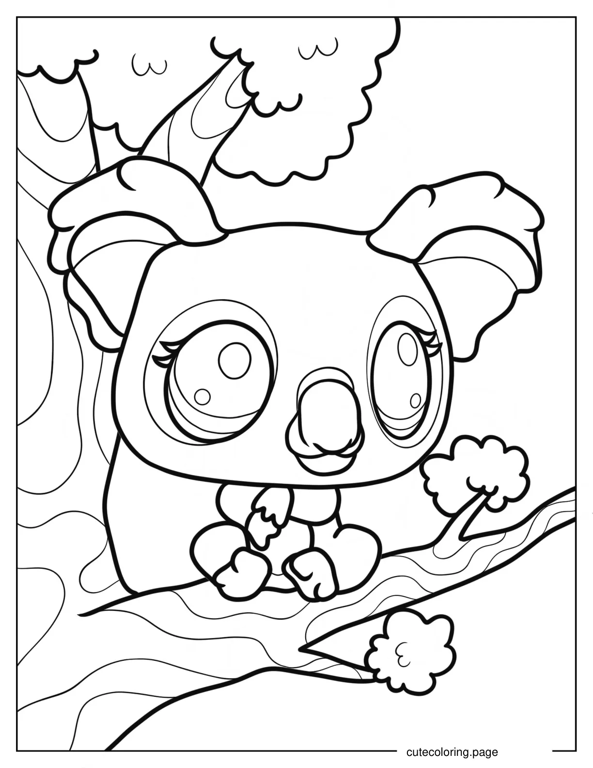 Littlest Pet Shop Koala On A Tree Coloring Page coloring page