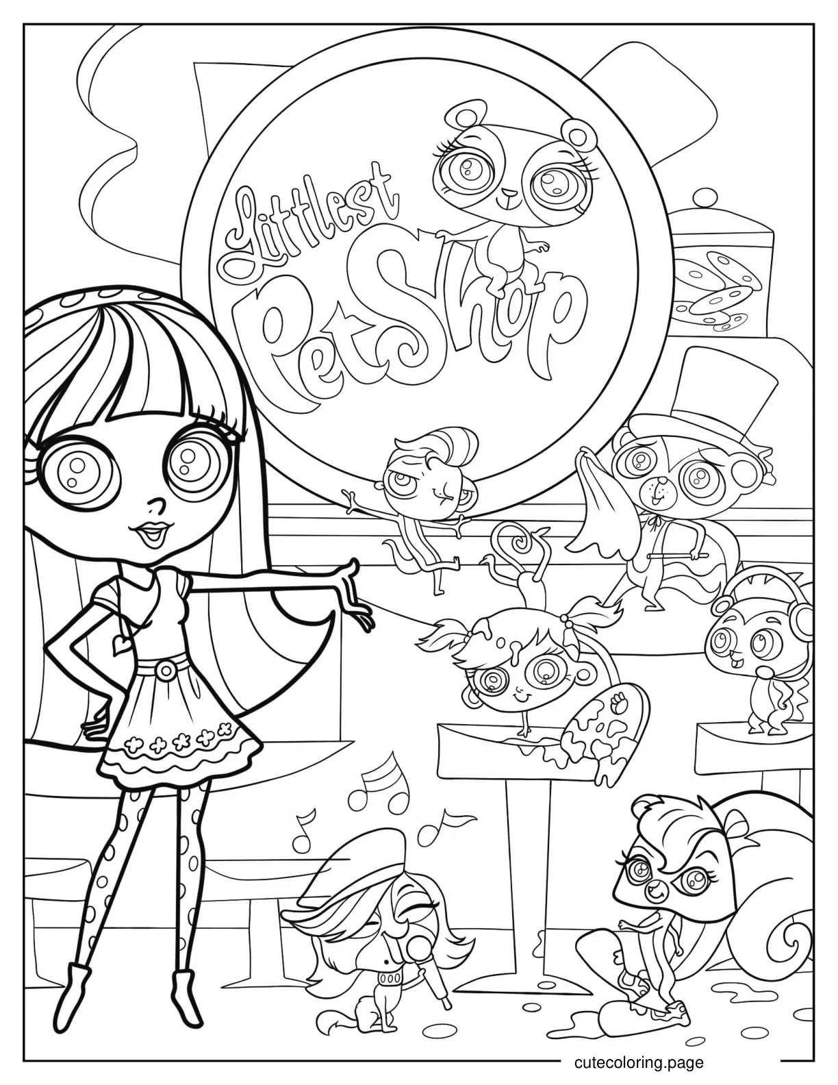 Littlest Pet Shop Logo With Blythe Baxter Coloring Page coloring page