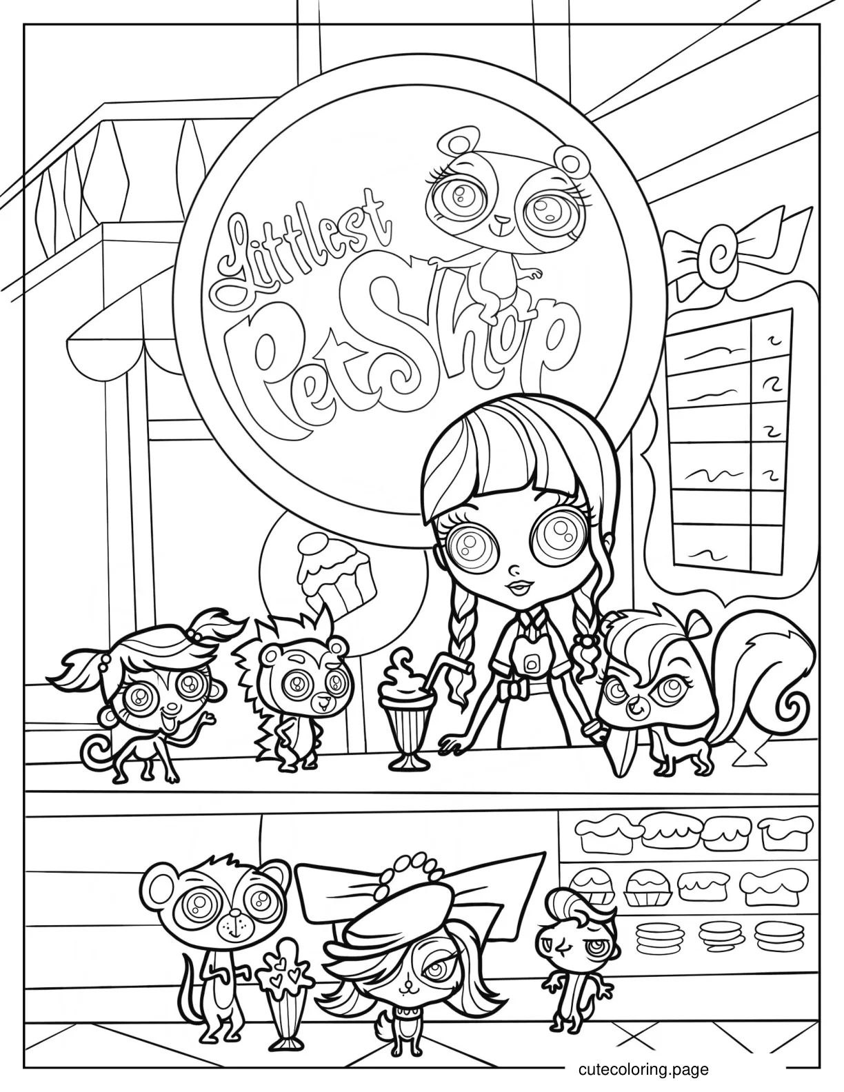 Littlest Pet Shop With Minka Pepper And Russel coloring page