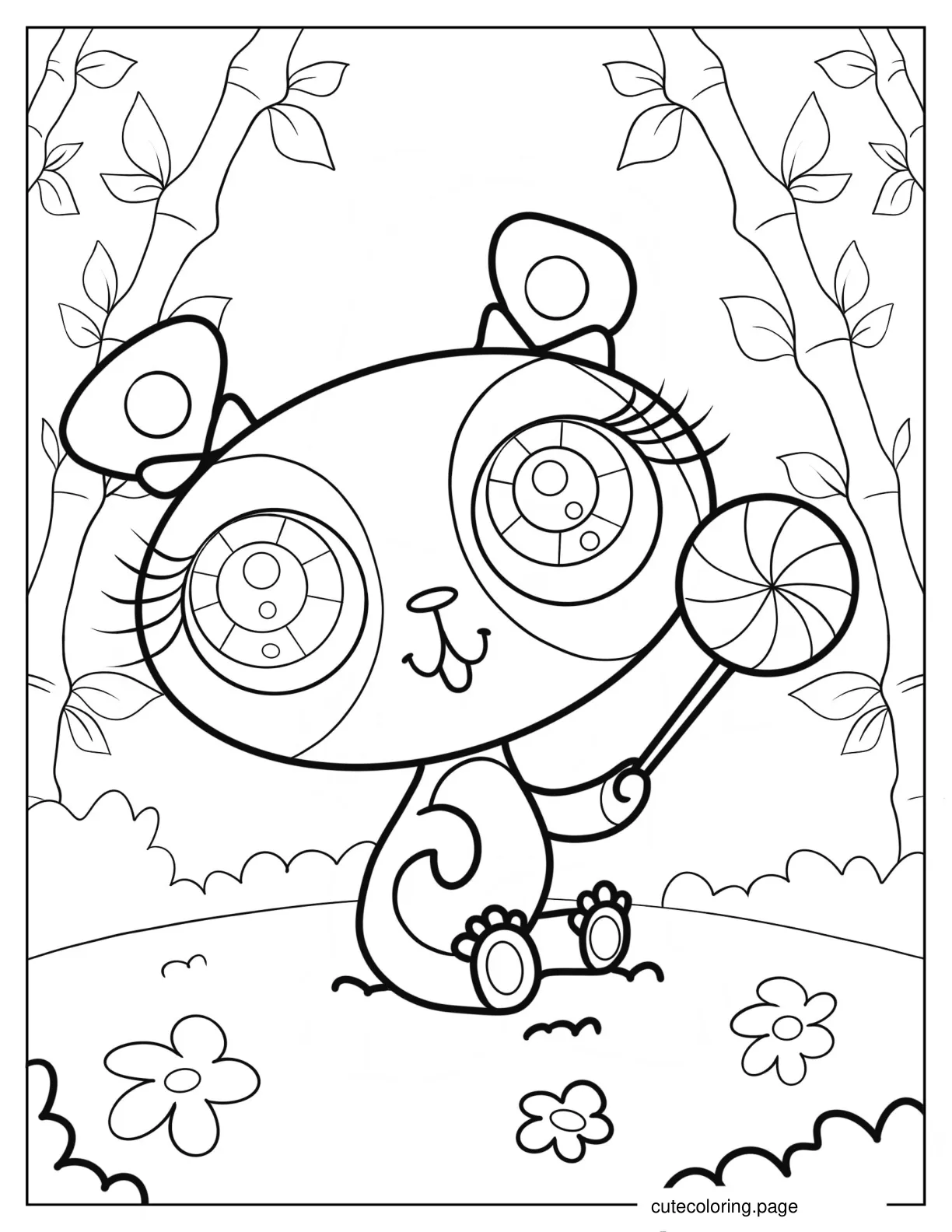 Penny Ling Holding Lollipop Coloring Page coloring page