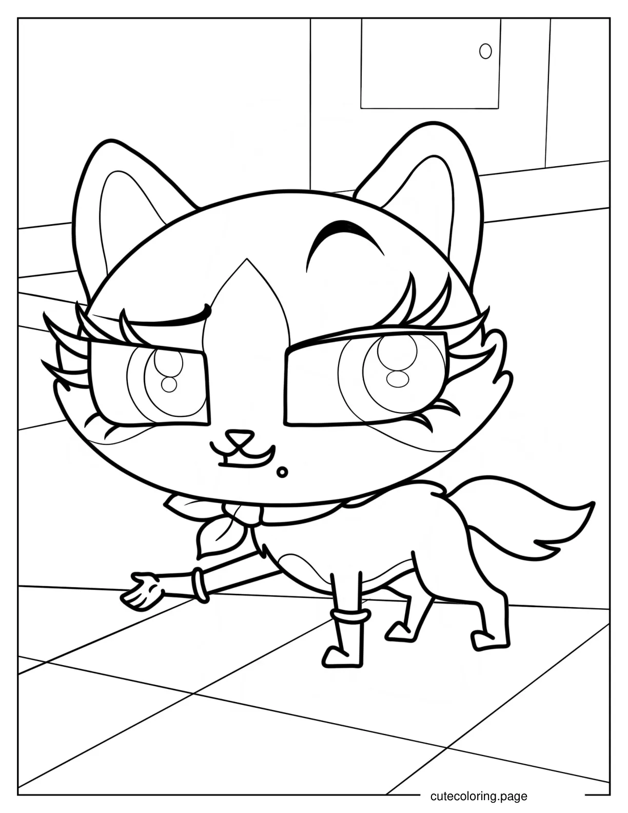 Simple Felina Meow Coloring Sheet coloring page