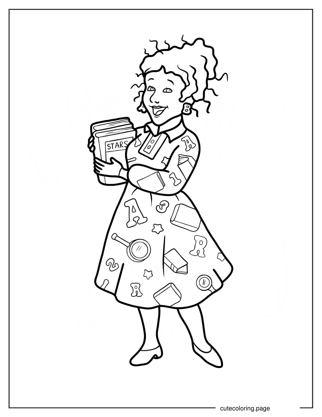 Ms. Valerie Frizzle coloring page