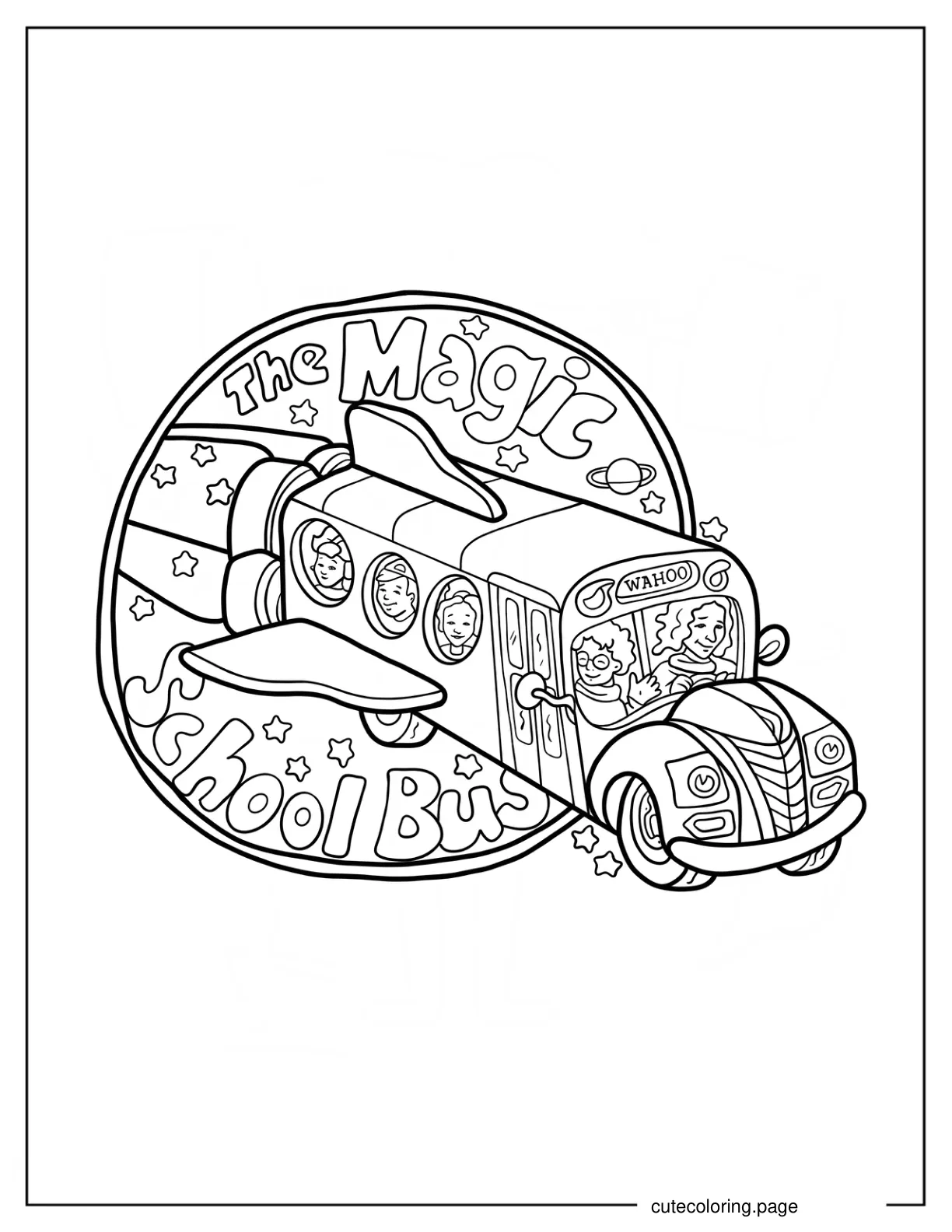 The Magic School Bus Logo Coloring Page For Kids coloring page