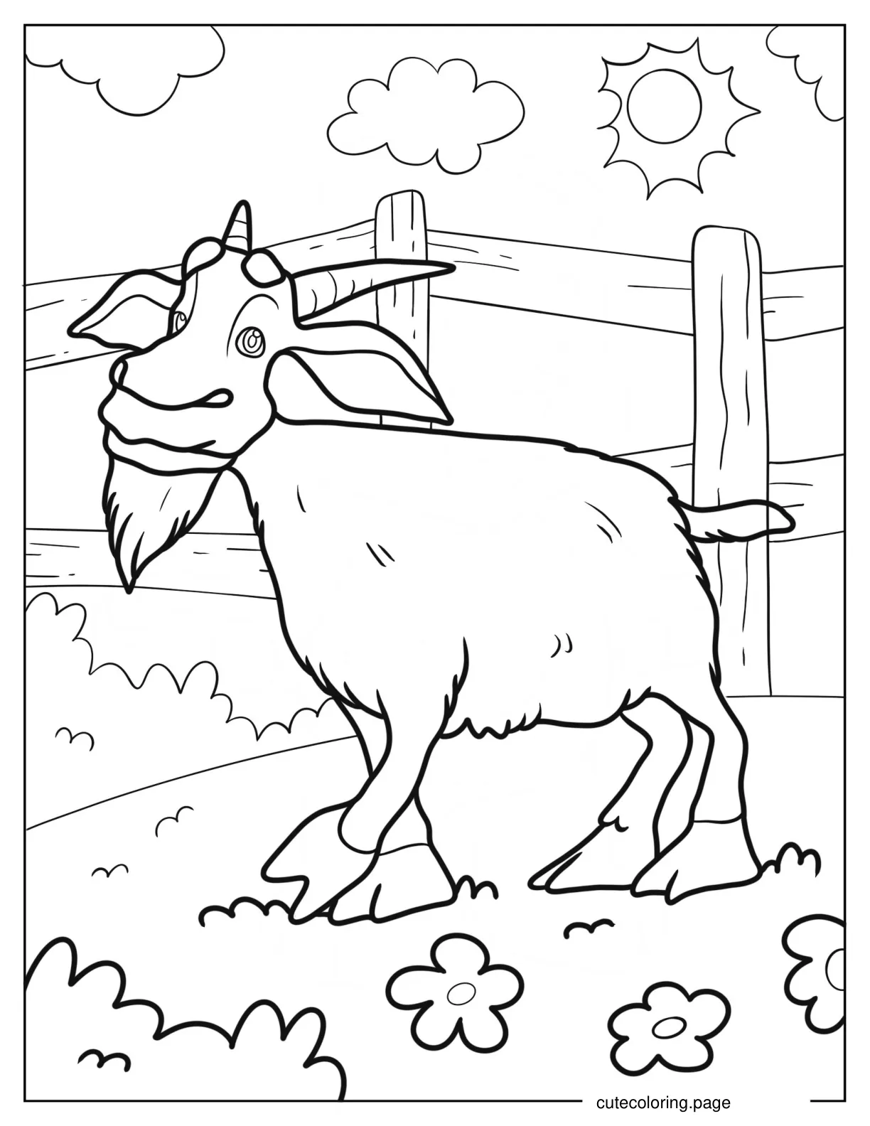 Masha And The Bear Goat Coloring Sheet 1 coloring page