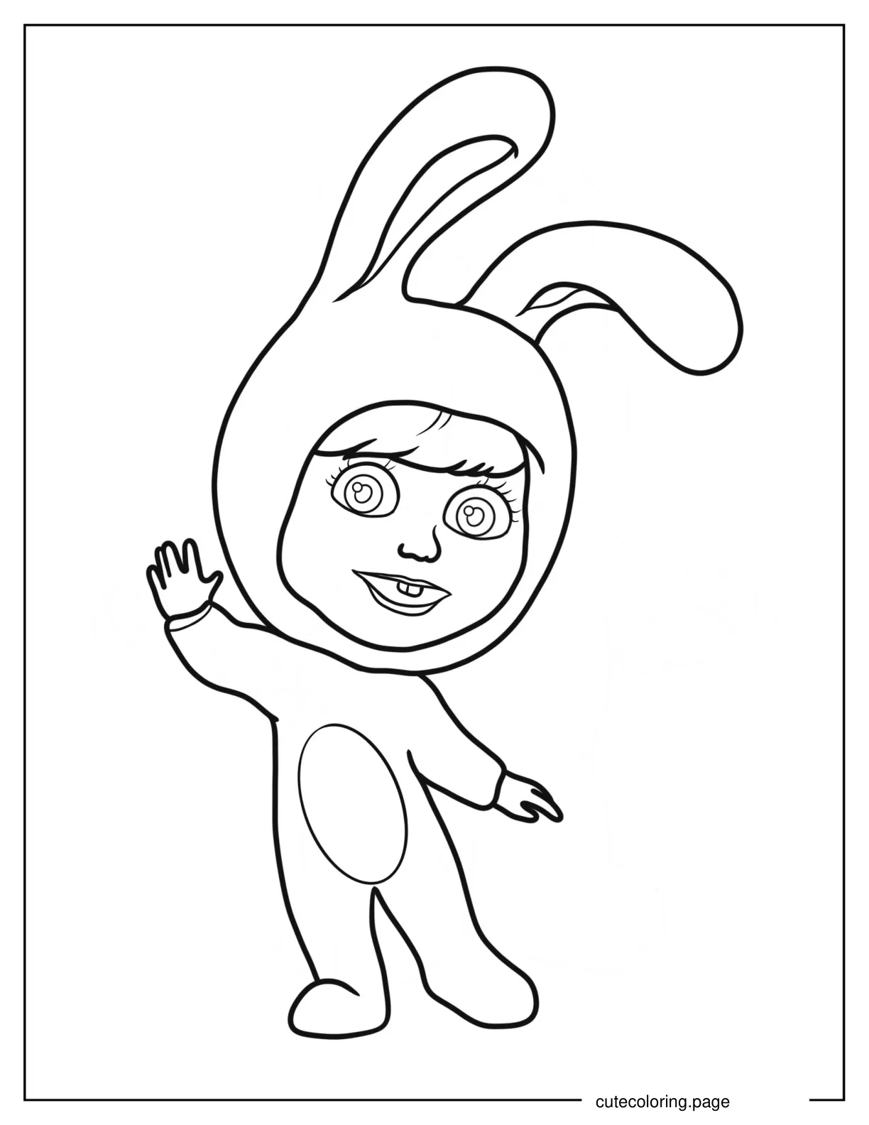 Masha In Bunny Onesie Coloring Sheet For Kids 1 coloring page