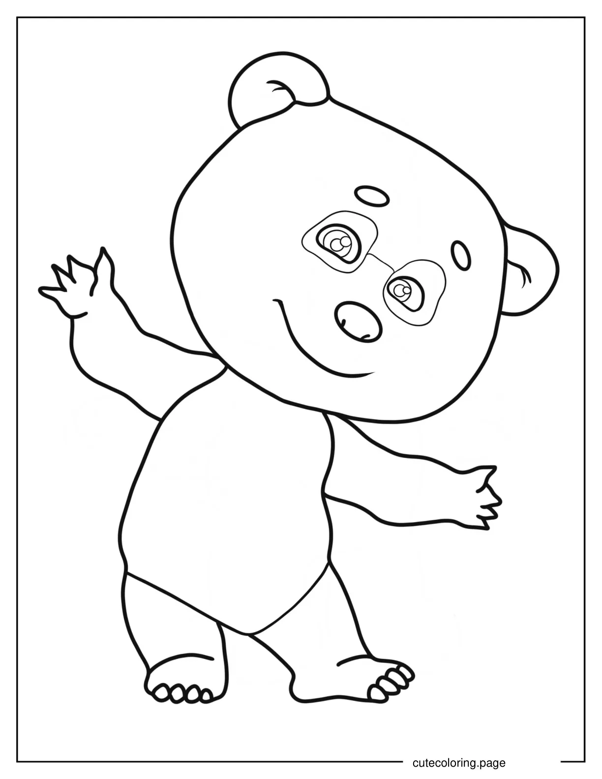 Panda With Arms Open Coloring Page For Preschoolers 1 coloring page