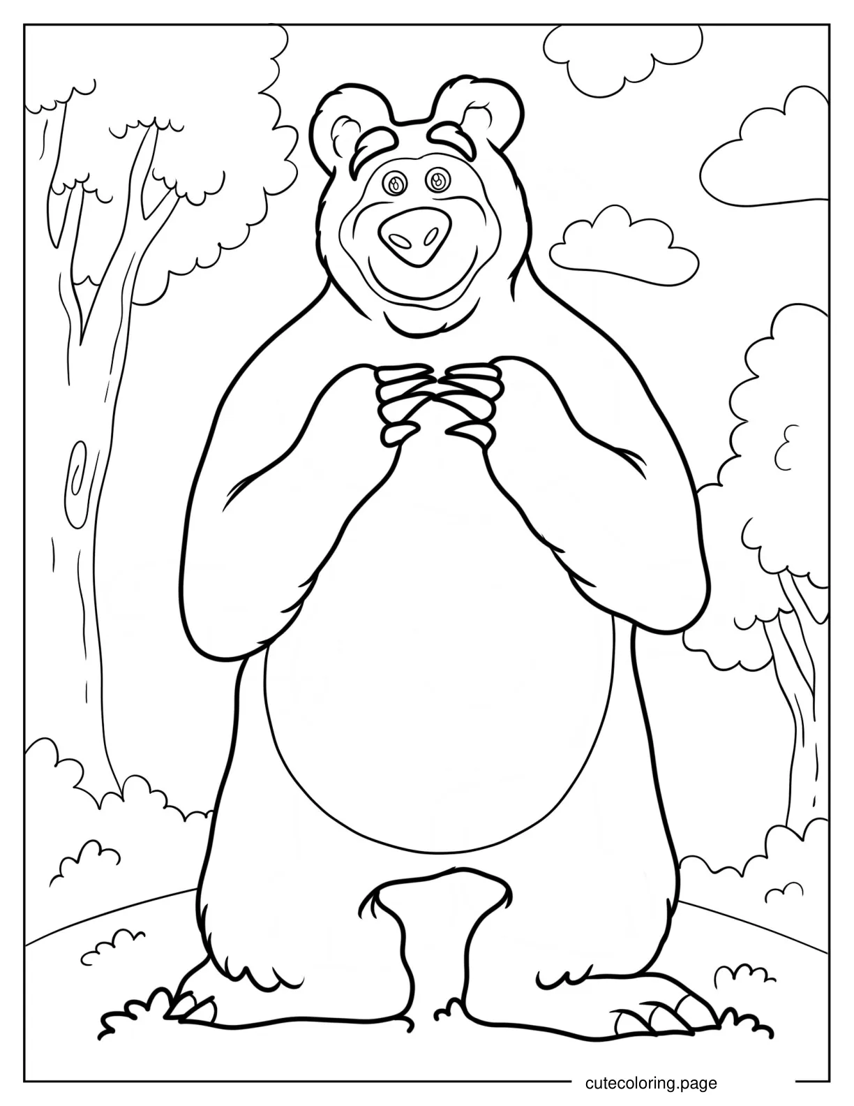 Simple Bear Outline Coloring Sheet 1 coloring page