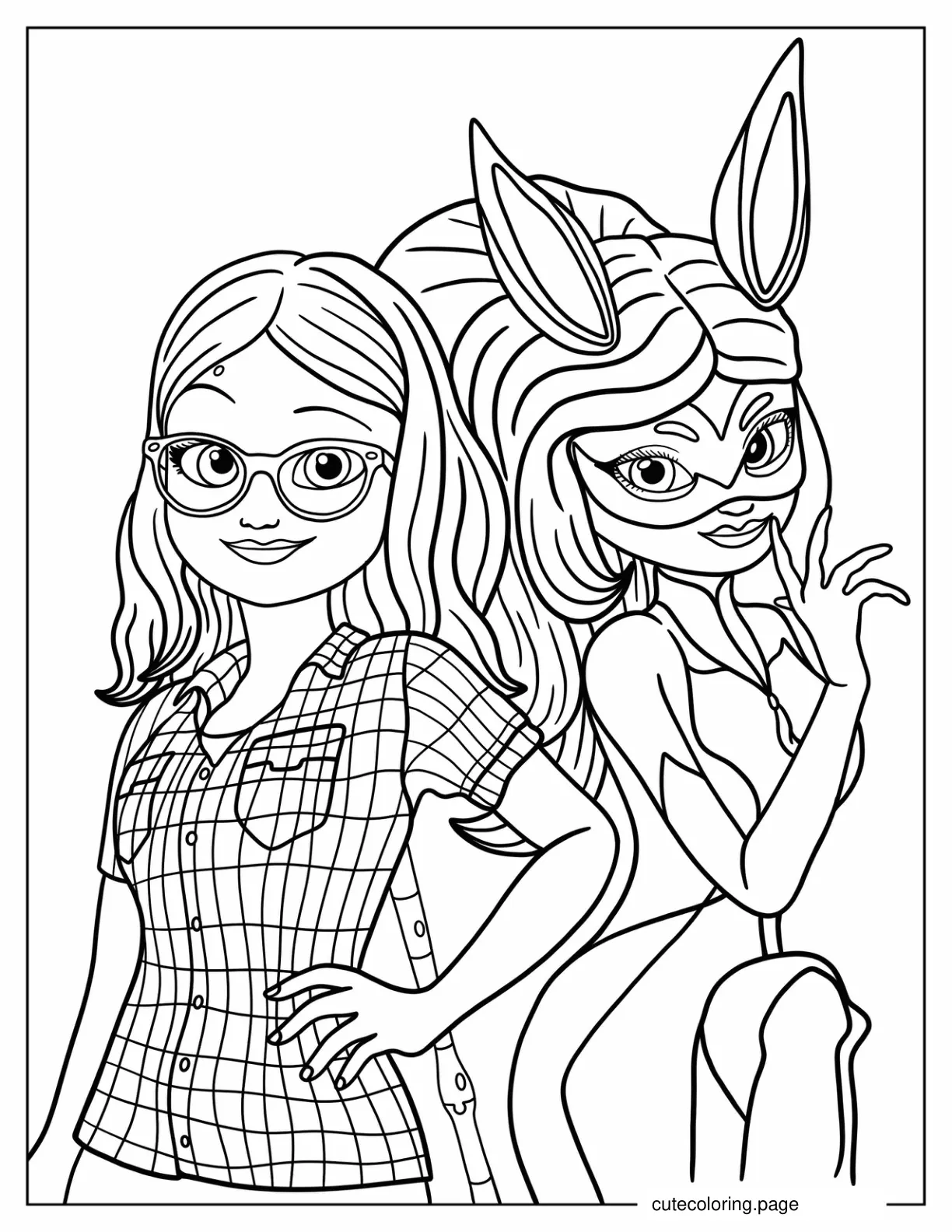 Alya Cesaire With Superhero Alter Ego Rena Rouge coloring page