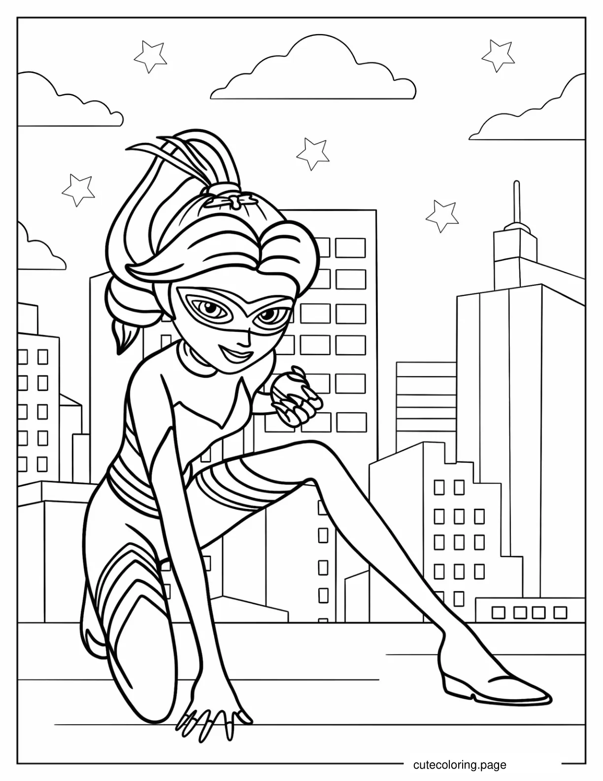 Chloe Bourgeois In Queen Bee Costume coloring page