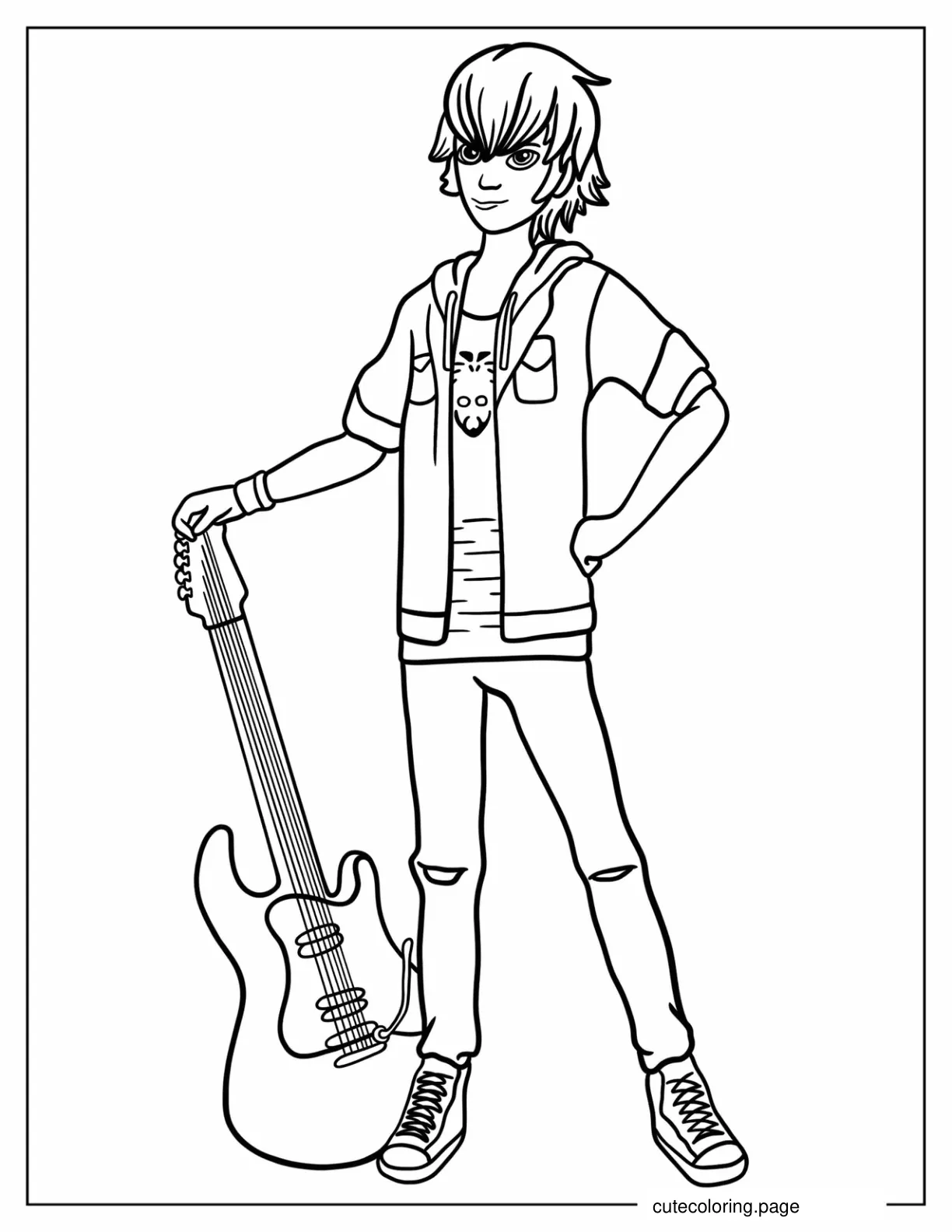 Luka Couffaine With His Electric Guitar coloring page