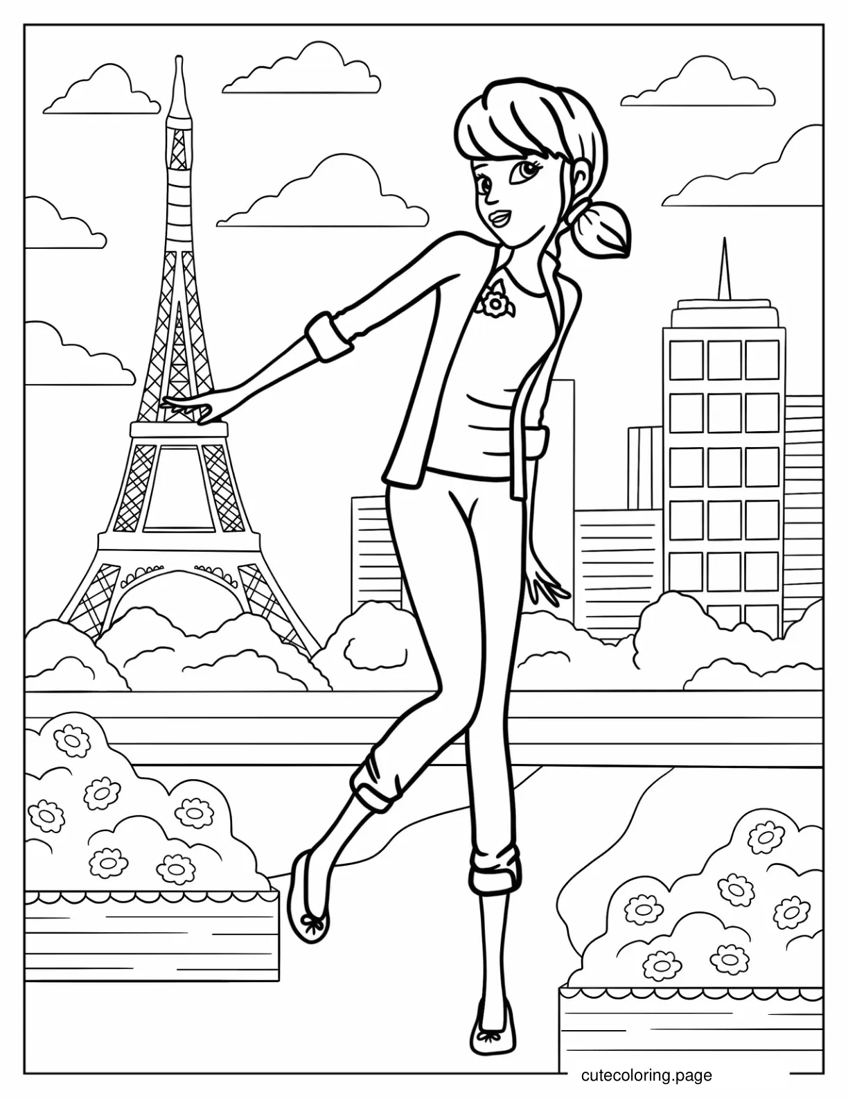 Marinette Dupain Cheng In Paris Coloring Sheet coloring page