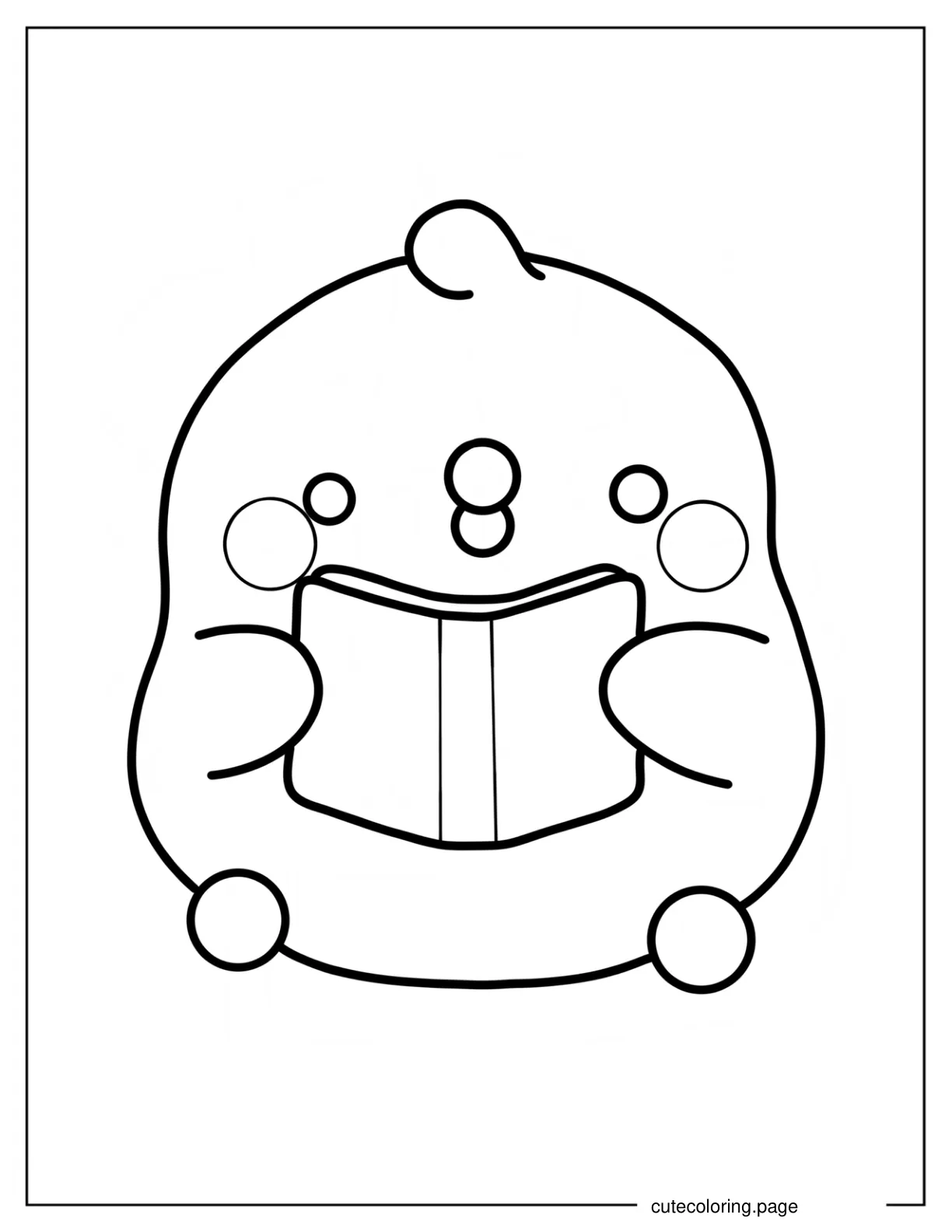 Easy Molang Reading A Book Coloring Page For Preschoolers coloring page