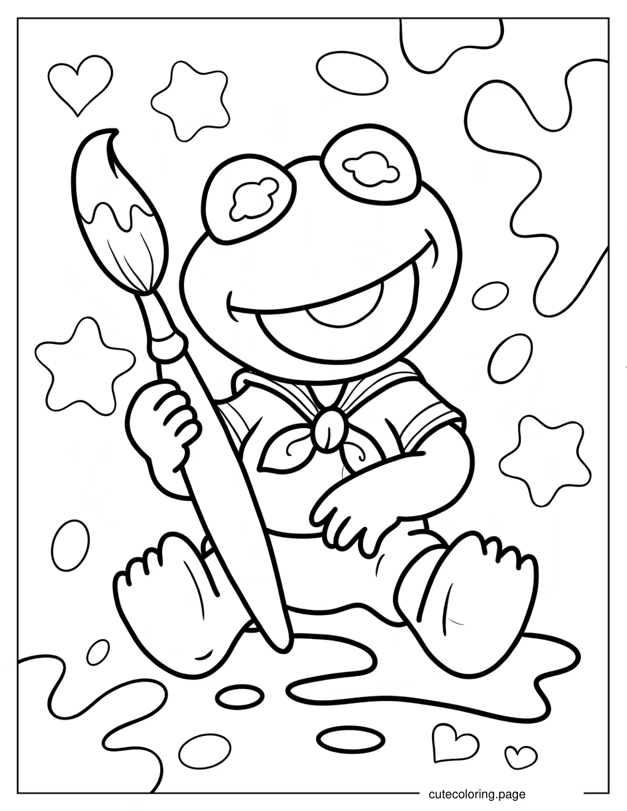 Baby Kermit The Frog Coloring Pages For Kids coloring page