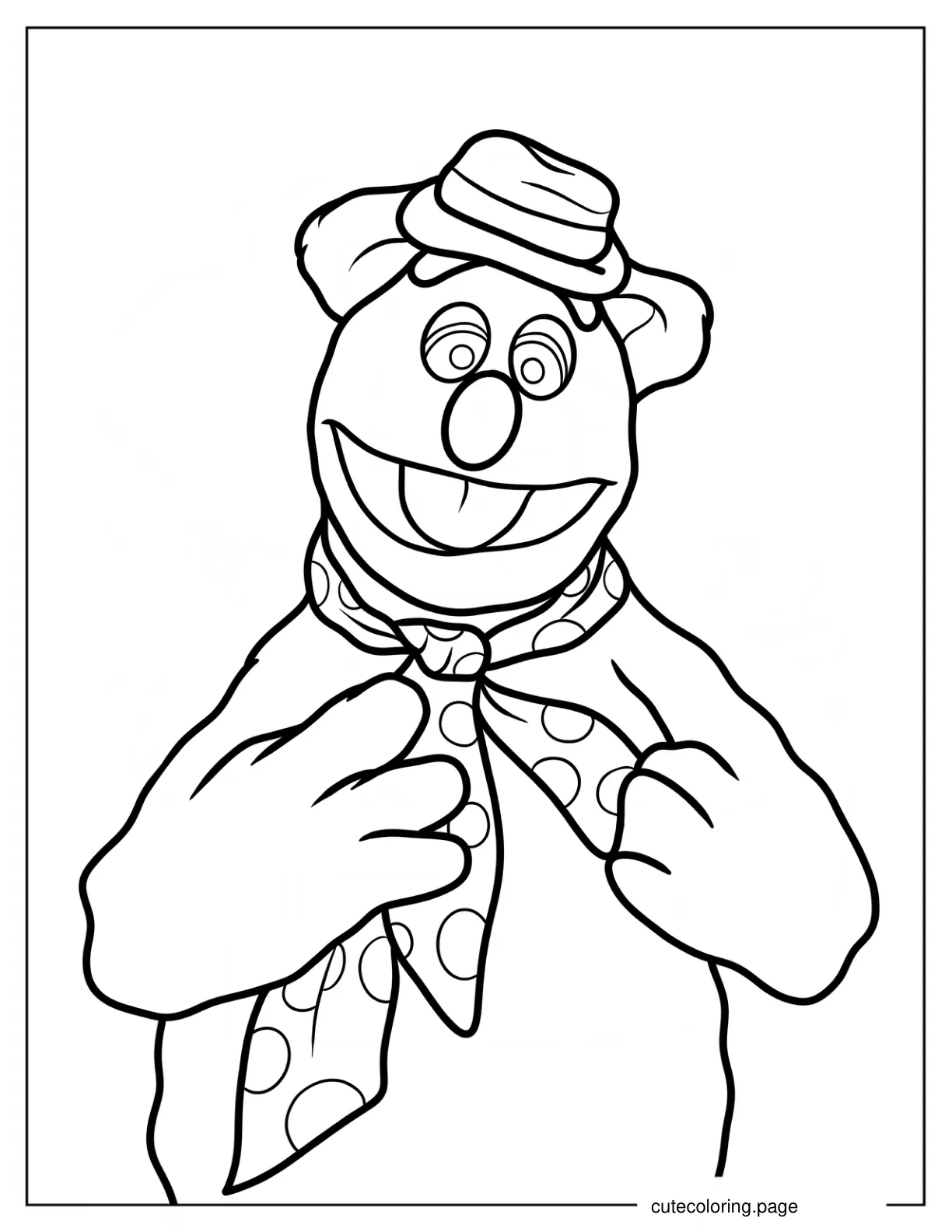 Easy Fozzie Bear Outline Coloring Sheet For Kids coloring page