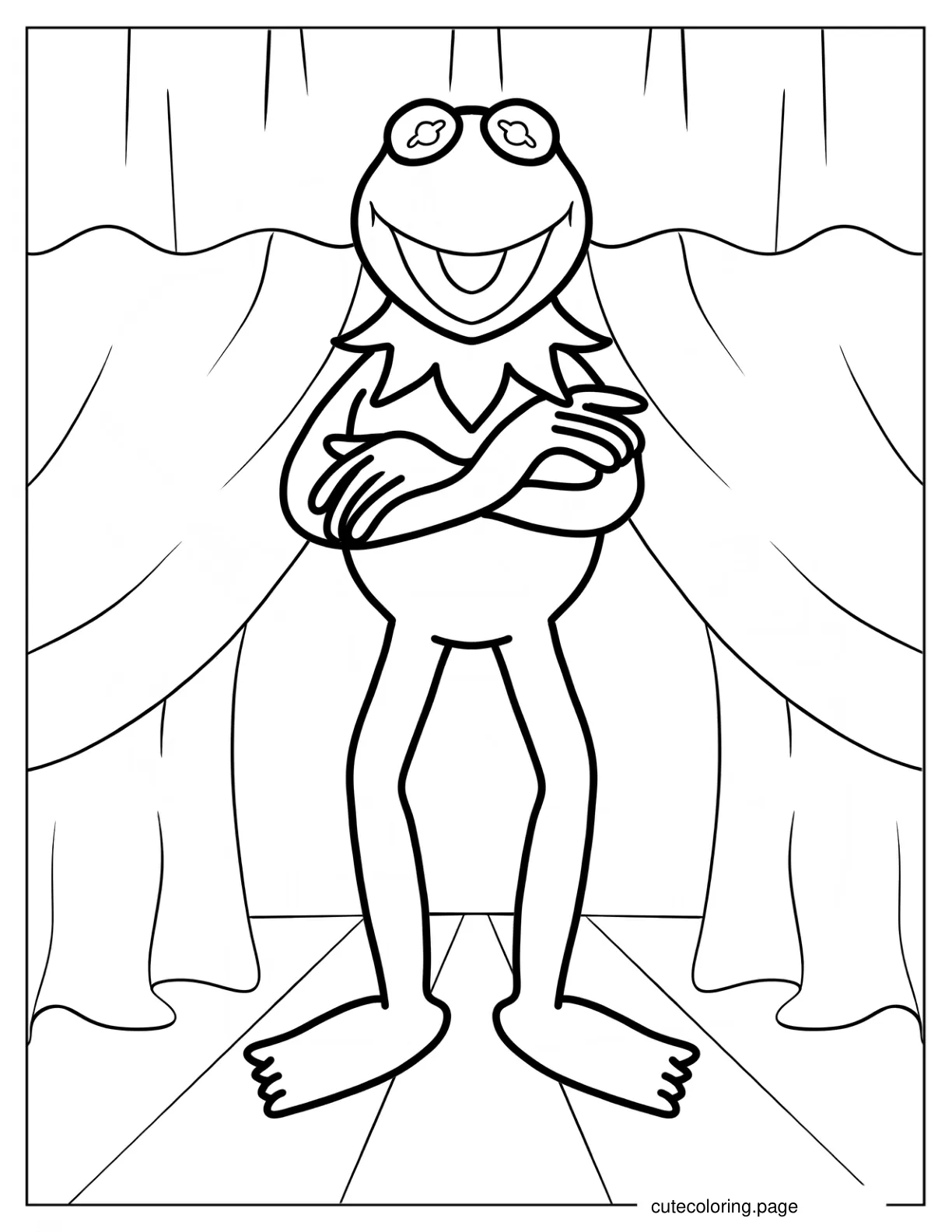 Kermit The Frog On Stage coloring page