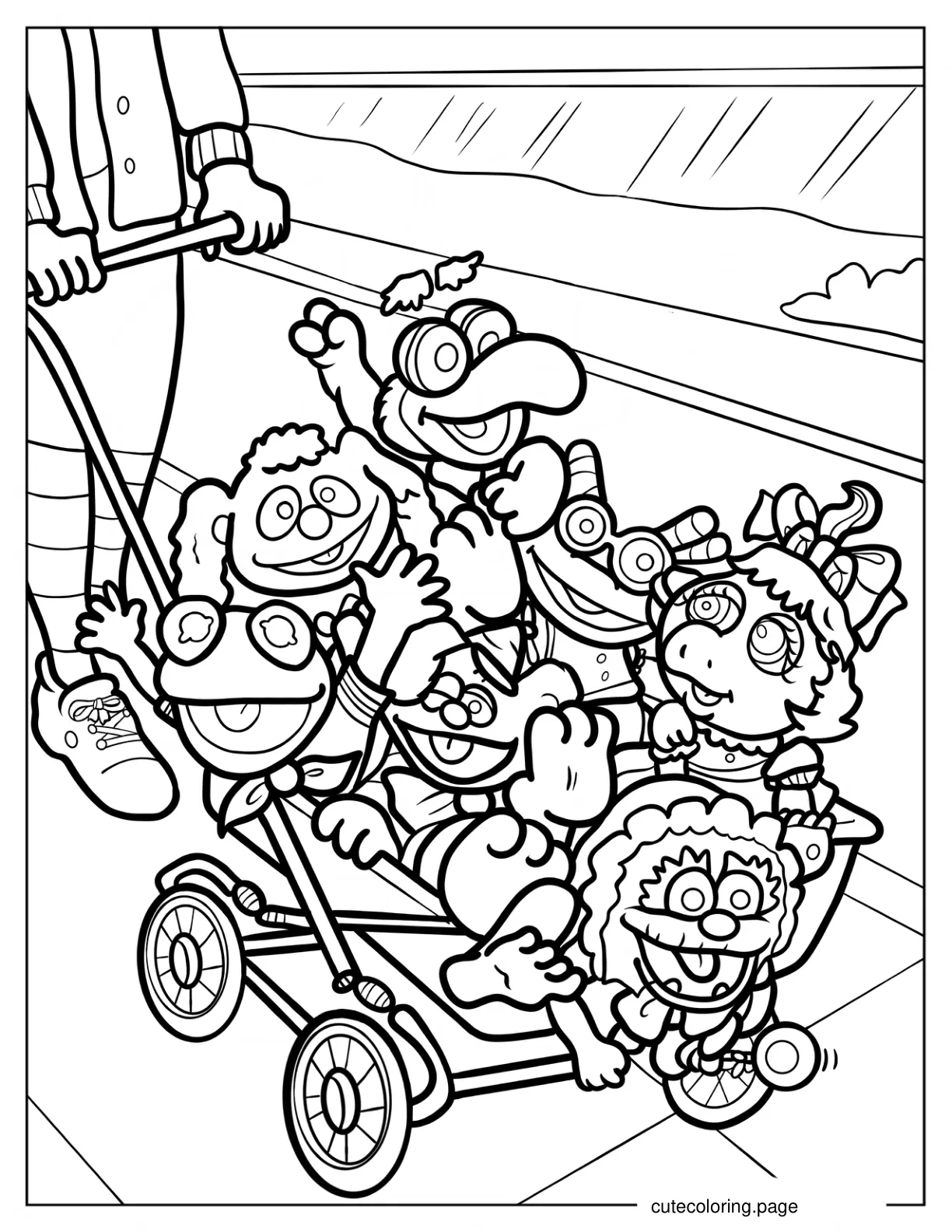 Muppets Babies Kermit Miss Piggy Fozzie Gonzo Animal Rowlf And Beaker coloring page