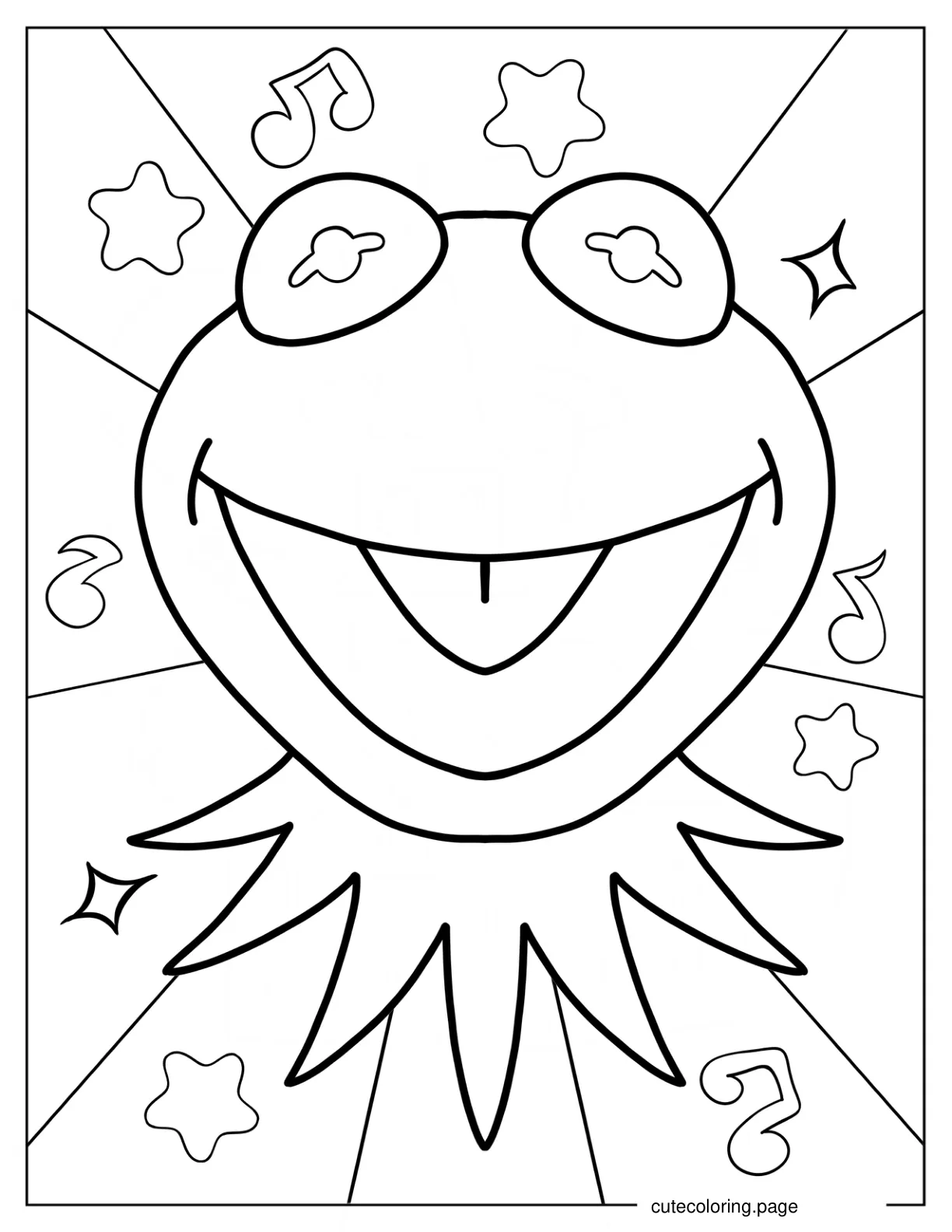 Muppets Happy Kermit The Frog Coloring Page For Kids coloring page