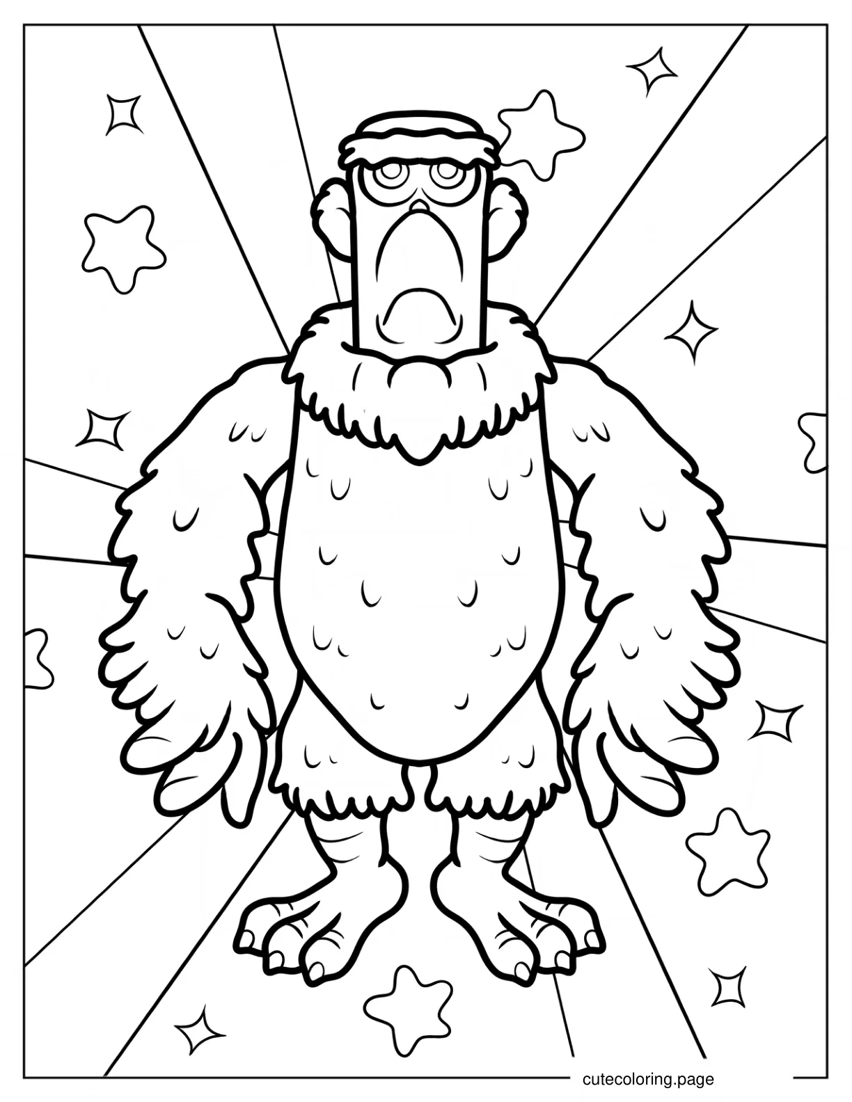 Sam Eagle With Starry Background Coloring Sheet coloring page