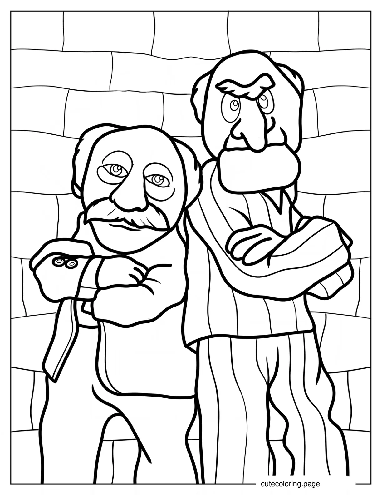 Statler And Waldorf Back To Back coloring page