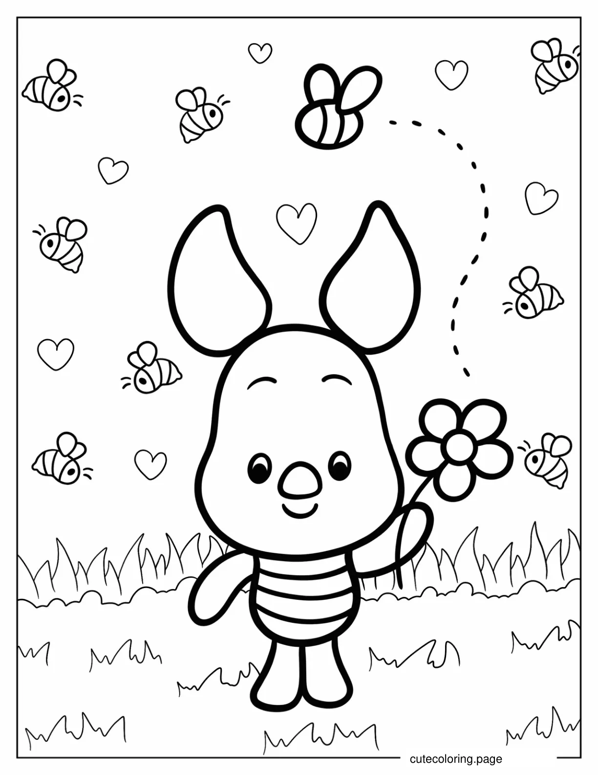 Cute Chibi Piglet Coloring Pages For Kids coloring page