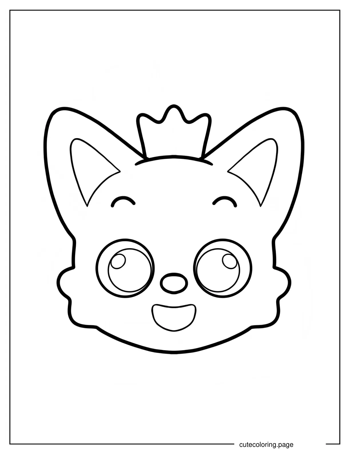 Easy Pinkfong Face Outline Coloring Sheet For Preschoolers coloring page