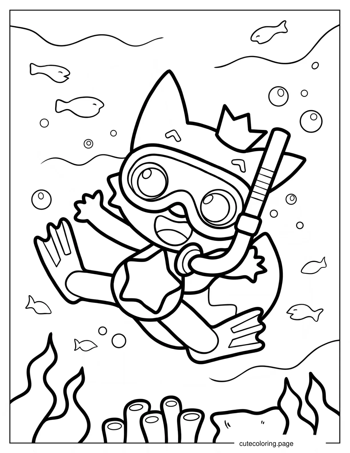 Pinkfong Scuba Diving Coloring Page coloring page