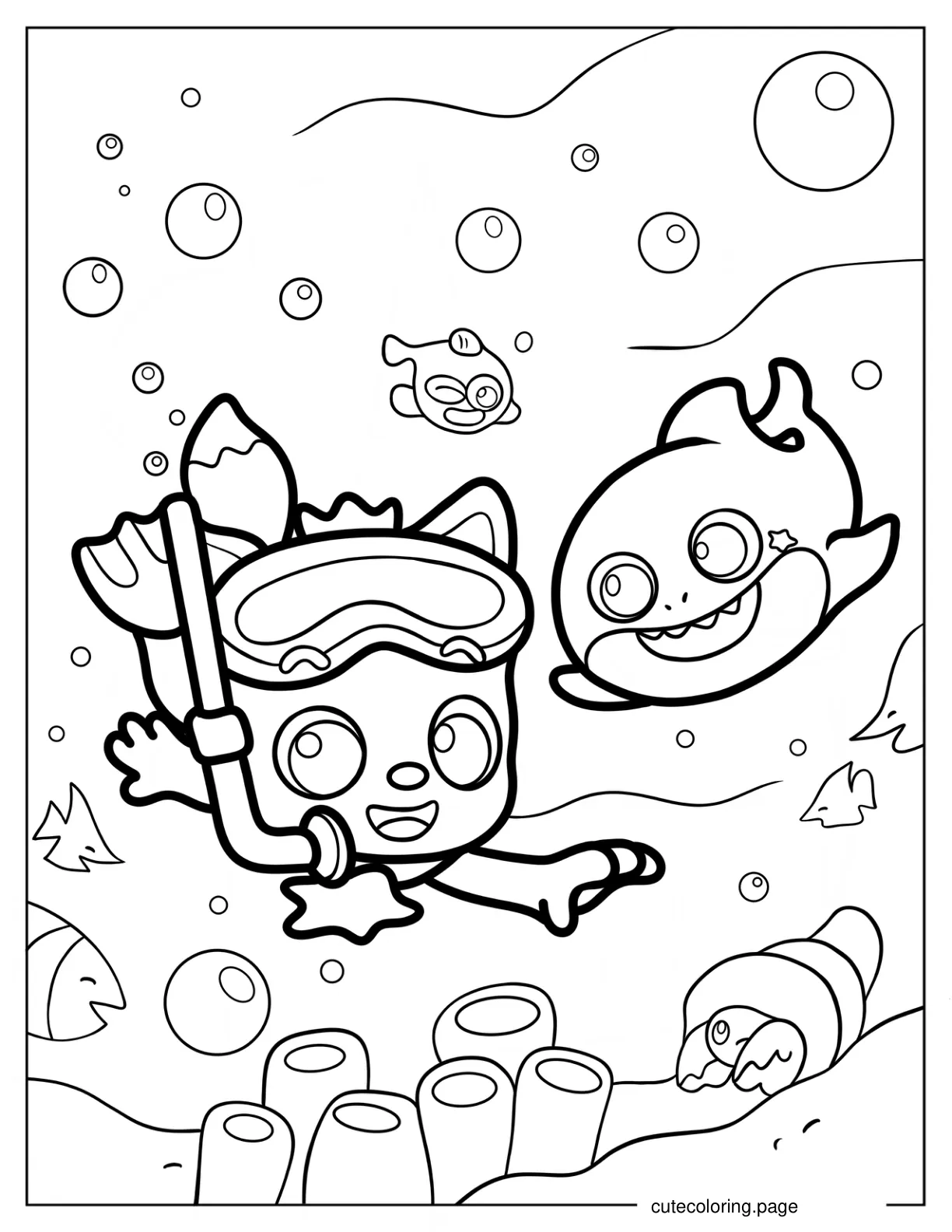 Pinkfong Swimming With Baby Shark coloring page