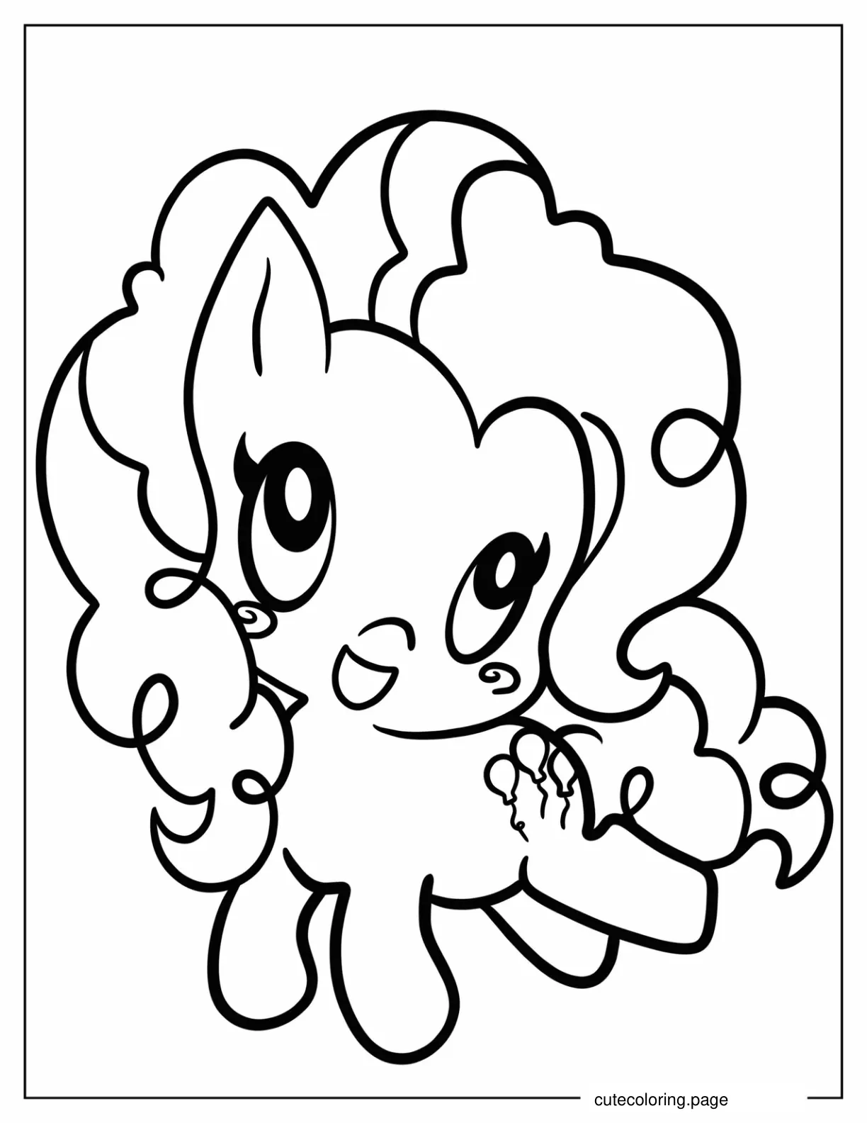 Cute Chibi Pinkie Pie Coloring Page For Preschoolers coloring page