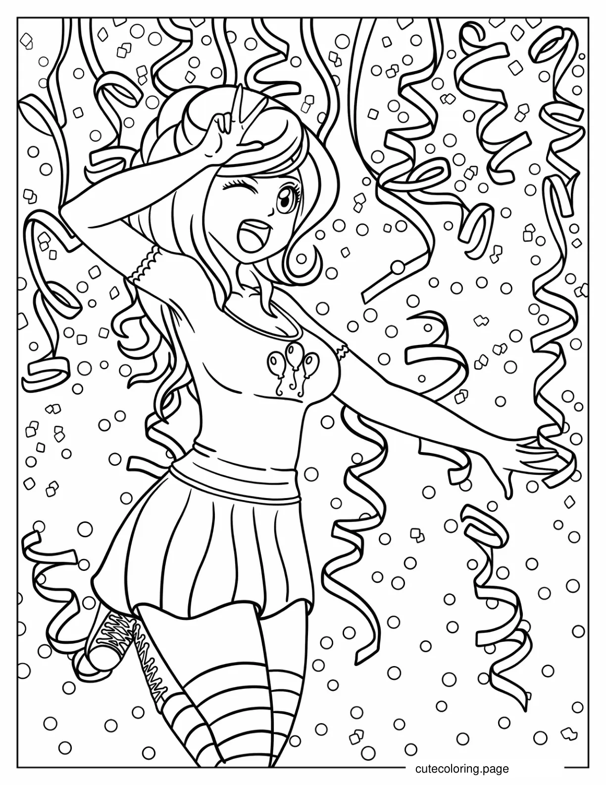 Equestria Girls Pinkie Pie In A Party Coloring Page coloring page