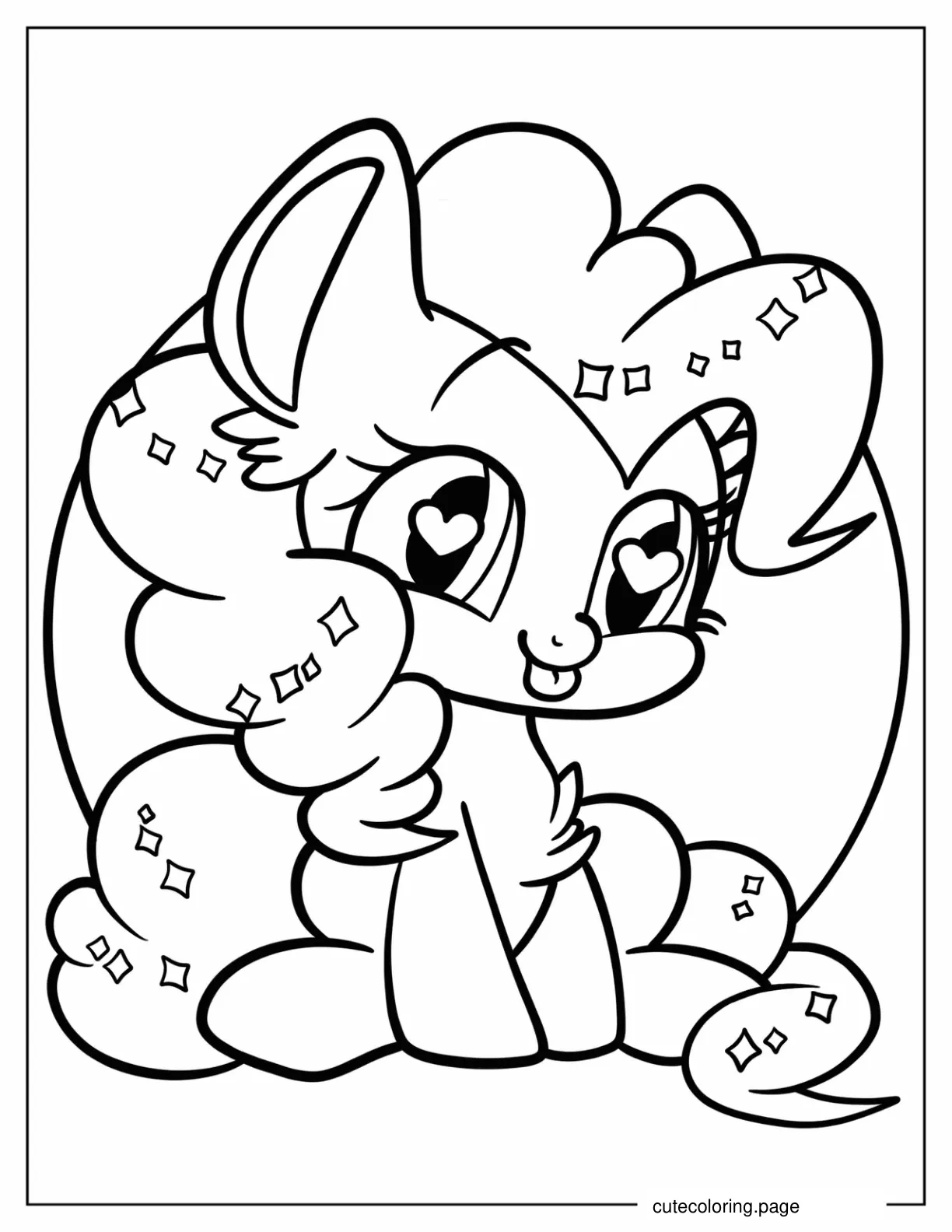 Kawaii Pinkie Pie Coloring Sheet For Preschoolers coloring page