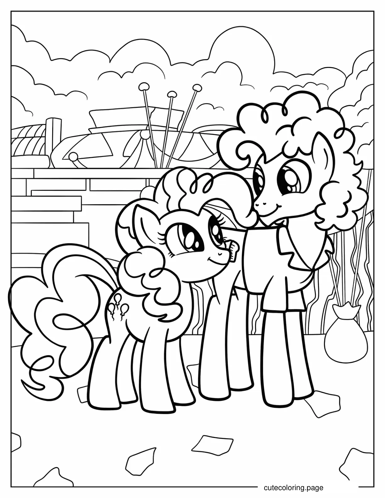 Pinkie Pie Smiling At Cheese Sandwich coloring page