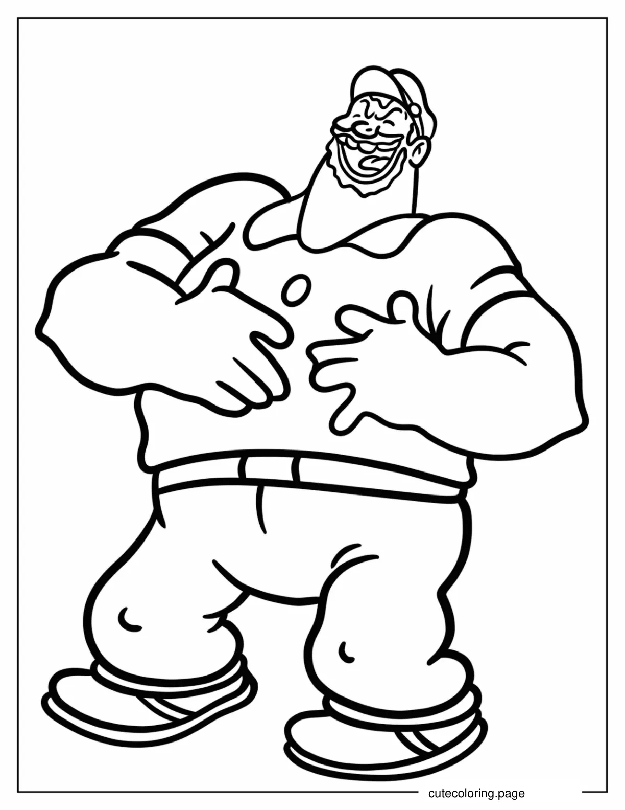 Bluto Laughing Outline Coloring Page For Preschoolers coloring page