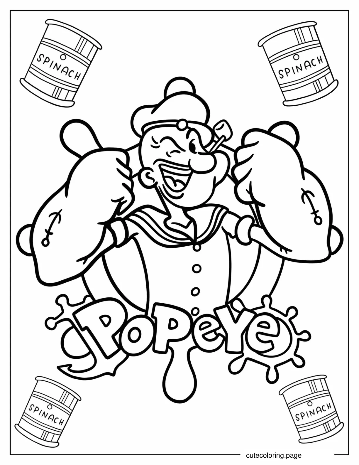 Popeye Inside Helm Coloring Sheet coloring page