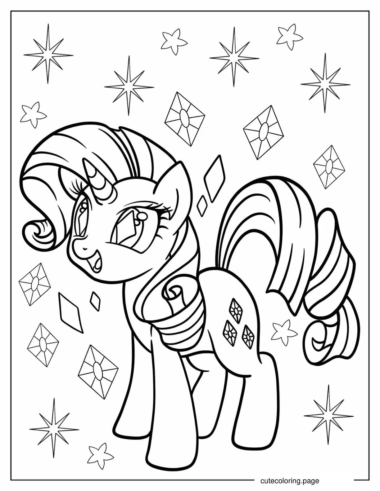 Adorable Rarity Coloring Page coloring page