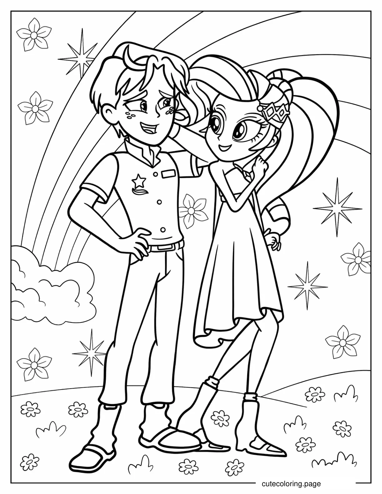 Ragamuffin With Rarity Coloring Sheet coloring page