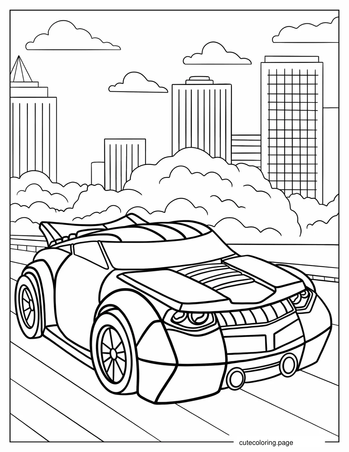 Bumblebee In Car Form Rescue Bots Coloring Page coloring page