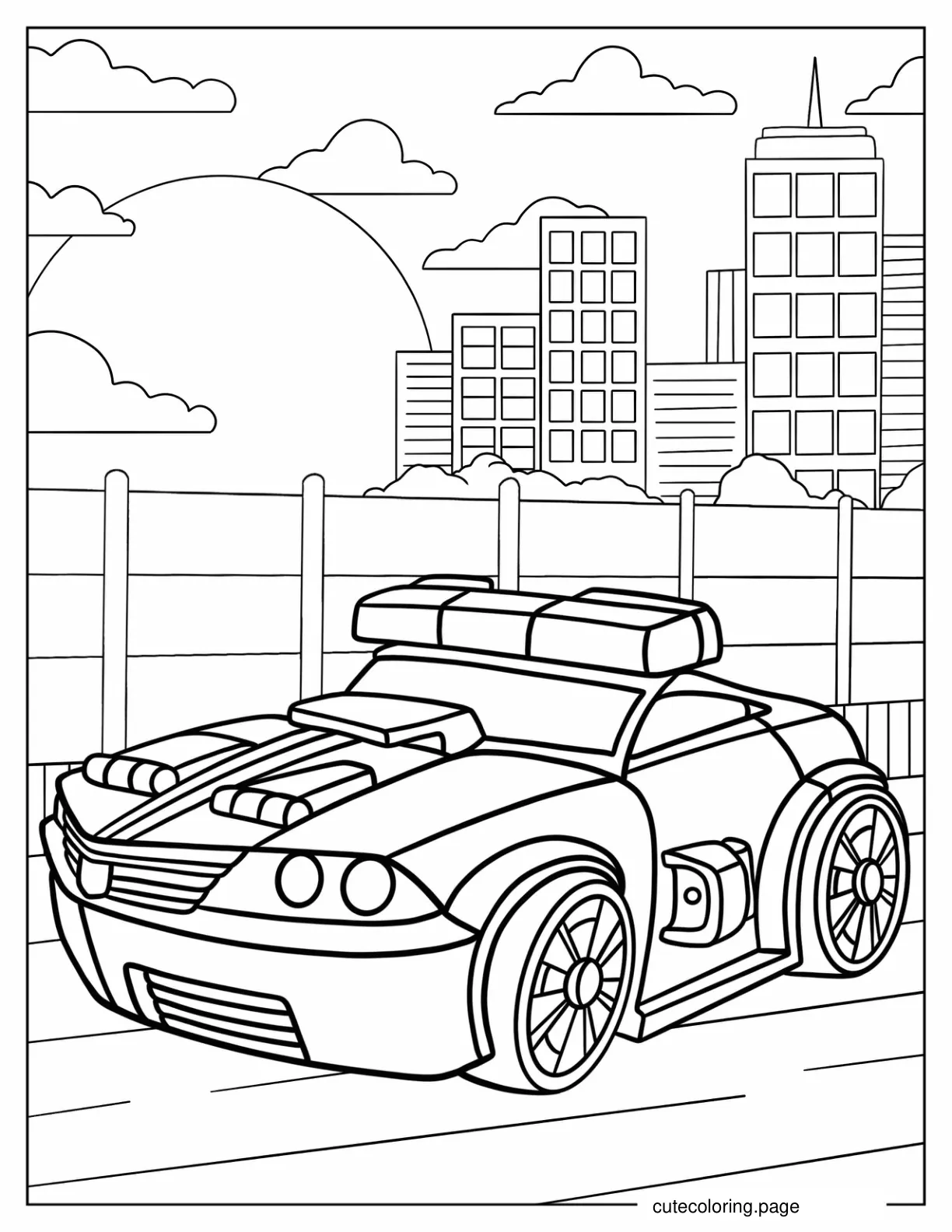 Chase The Police Rescue Bot coloring page