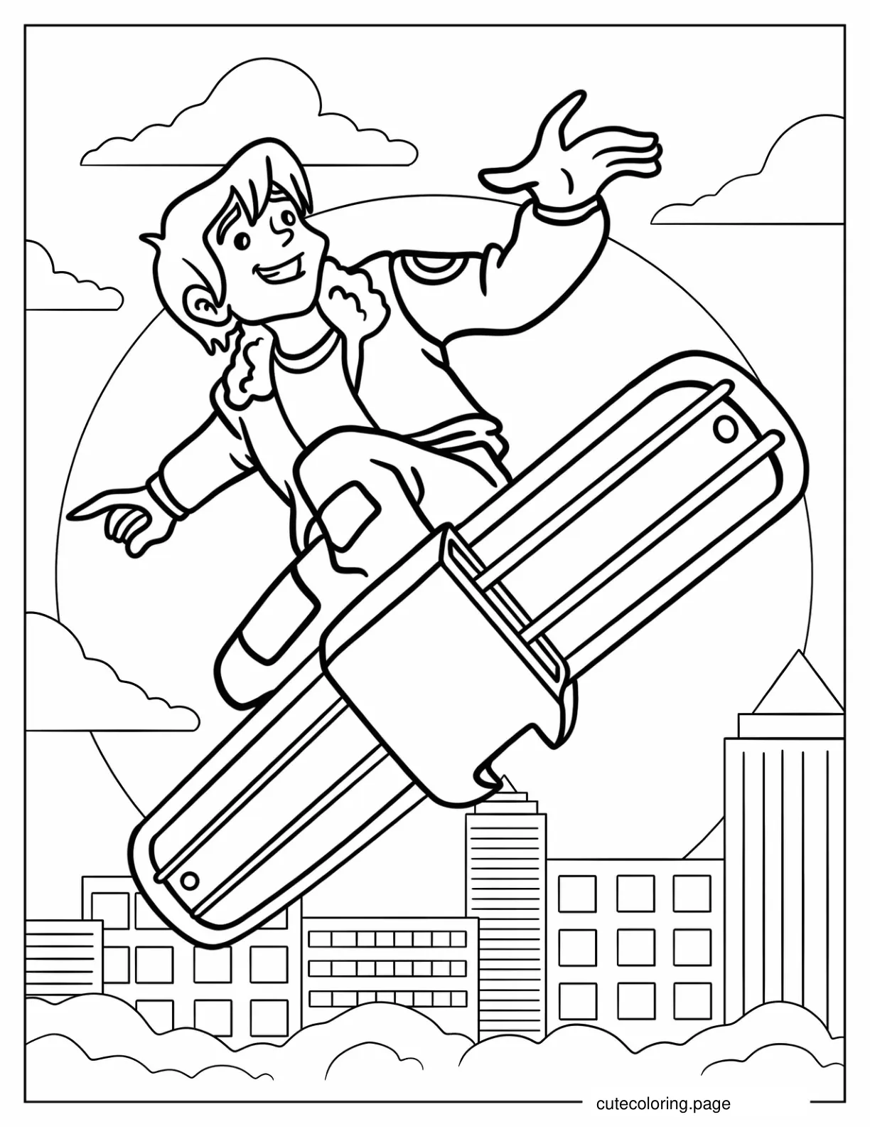 Cody Burns Skateboarding coloring page