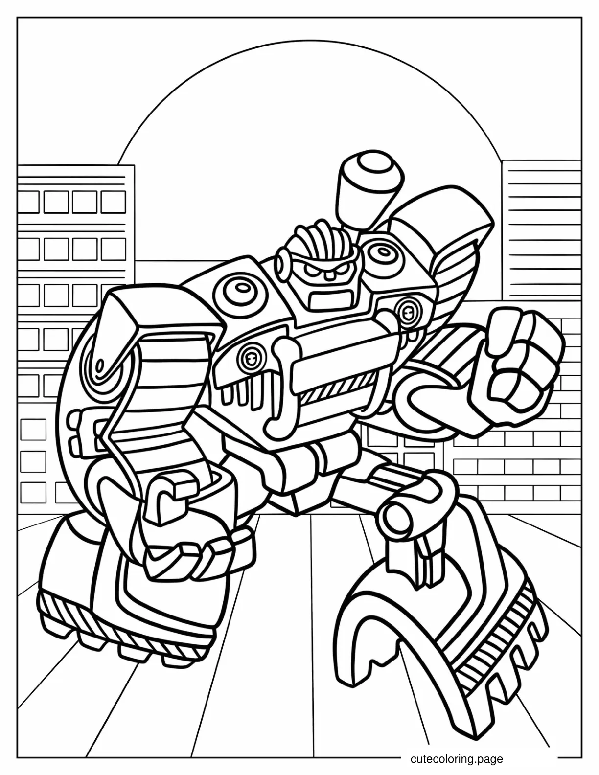 Detailed Rescue Bots Boulder In The City coloring page